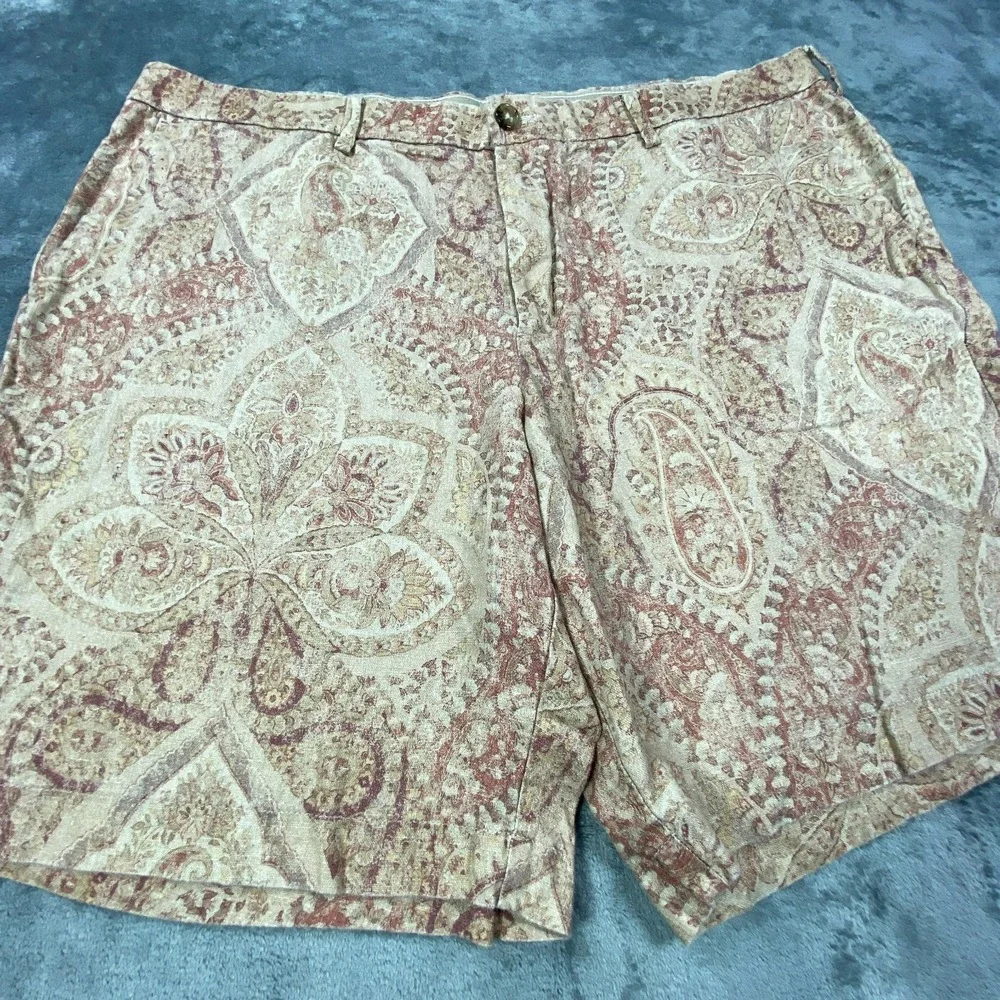 Banana‎ Republic Shorts Mens 38 Paisley Pink Linen Boho Resort Casual Vacation